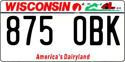 WI license plate 875OBK