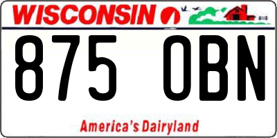 WI license plate 875OBN