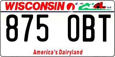 WI license plate 875OBT