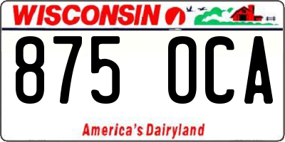 WI license plate 875OCA