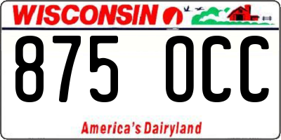 WI license plate 875OCC