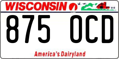 WI license plate 875OCD