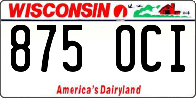 WI license plate 875OCI