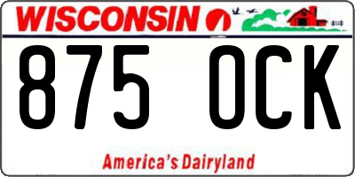WI license plate 875OCK