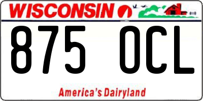 WI license plate 875OCL