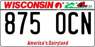 WI license plate 875OCN