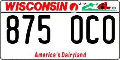 WI license plate 875OCO
