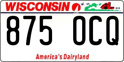 WI license plate 875OCQ