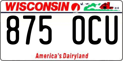 WI license plate 875OCU