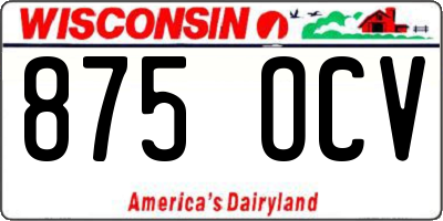 WI license plate 875OCV