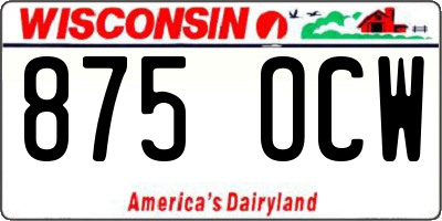 WI license plate 875OCW