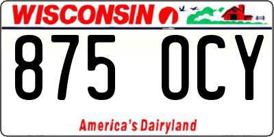 WI license plate 875OCY