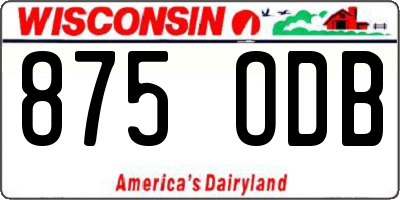 WI license plate 875ODB