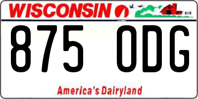 WI license plate 875ODG