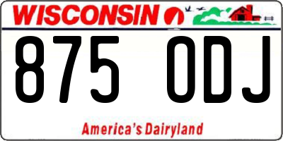 WI license plate 875ODJ