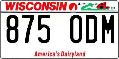 WI license plate 875ODM