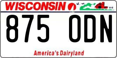 WI license plate 875ODN