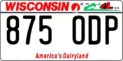 WI license plate 875ODP