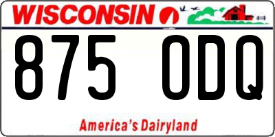 WI license plate 875ODQ