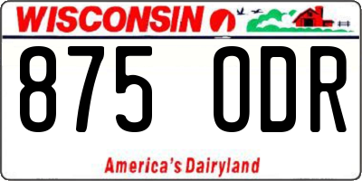 WI license plate 875ODR
