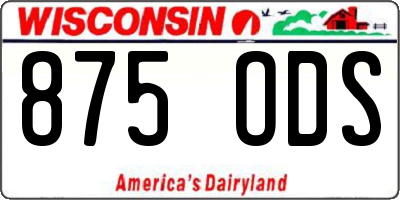 WI license plate 875ODS