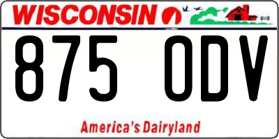 WI license plate 875ODV