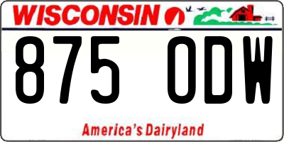 WI license plate 875ODW