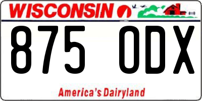 WI license plate 875ODX