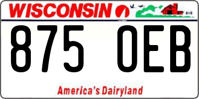 WI license plate 875OEB