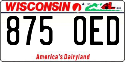 WI license plate 875OED