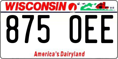 WI license plate 875OEE