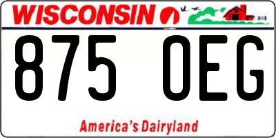 WI license plate 875OEG
