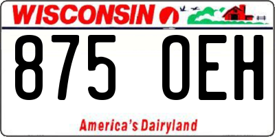 WI license plate 875OEH