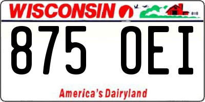 WI license plate 875OEI