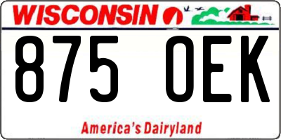 WI license plate 875OEK