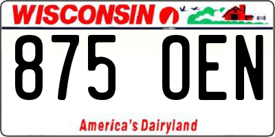 WI license plate 875OEN