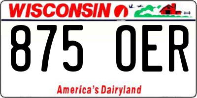 WI license plate 875OER