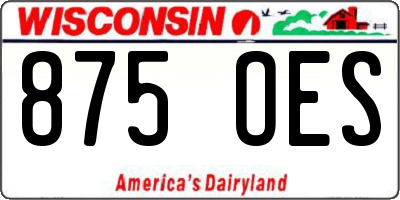 WI license plate 875OES