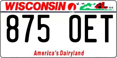 WI license plate 875OET