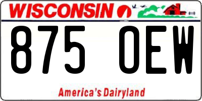 WI license plate 875OEW