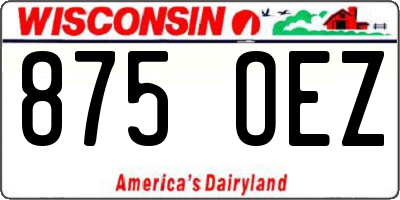 WI license plate 875OEZ