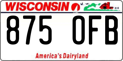 WI license plate 875OFB