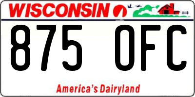 WI license plate 875OFC