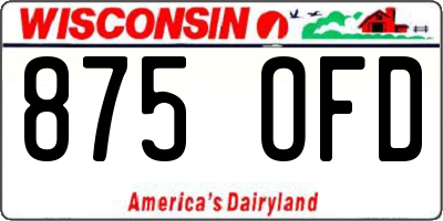 WI license plate 875OFD