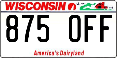 WI license plate 875OFF
