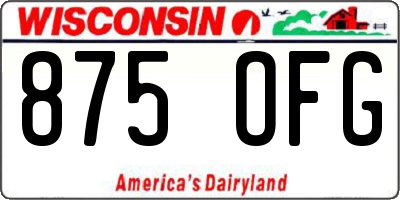 WI license plate 875OFG