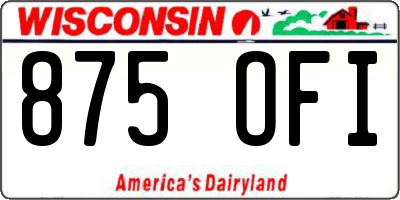 WI license plate 875OFI