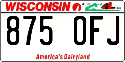 WI license plate 875OFJ