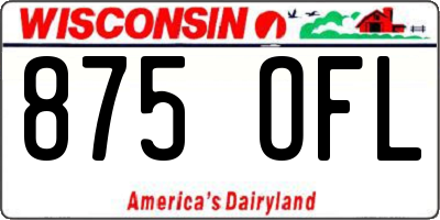 WI license plate 875OFL