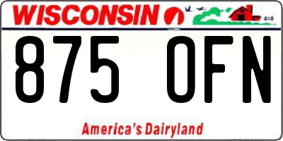 WI license plate 875OFN